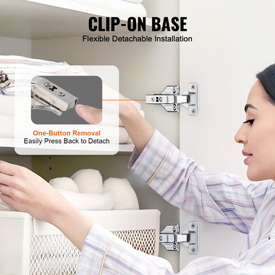 VEVOR μεντεσέδες πόρτας ντουλαπιού 40 συσκευασιών Πλήρης επικάλυψη Μαλακό κλείσιμο για πλαίσιο/χωρίς πλαίσιο