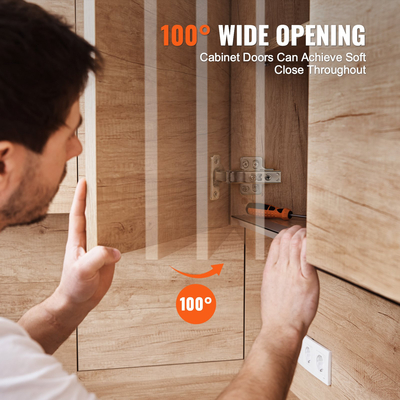 VEVOR μεντεσέδες πόρτας ντουλαπιού 40 συσκευασιών Πλήρης επικάλυψη Μαλακό κλείσιμο για τύπο χωρίς πλαίσιο