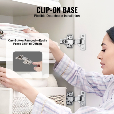 VEVOR μεντεσέδες πόρτας ντουλαπιού 60 συσκευασιών Πλήρης επικάλυψη Μαλακό κλείσιμο για τύπο χωρίς πλαίσιο