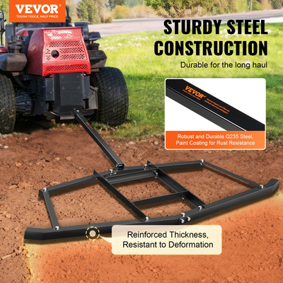 VEVOR Driveway Drag, 67,7&quot; Width Tow Behind Drag Harrow, Q235 Steel Driveway Grader με ρυθμιζόμενες ράβδους, υποστήριξη έως 50 lbs, Driveway Tractor Harrow για ATV, UTV, Τρακτέρ Garden Lawn