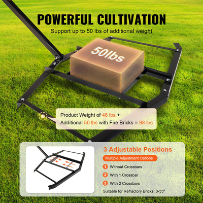 VEVOR Driveway Drag, 67,7&quot; Width Tow Behind Drag Harrow, Q235 Steel Driveway Grader με ρυθμιζόμενες ράβδους, υποστήριξη έως 50 lbs, Driveway Tractor Harrow για ATV, UTV, Τρακτέρ Garden Lawn