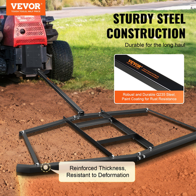 VEVOR Driveway Drag, 76,57&quot; Width Tow Behind Drag Harrow, Q235 Steel Driveway Grader με ρυθμιζόμενες ράβδους, υποστήριξη έως 50 lbs, Driveway Tractor Harrow για ATV, UTV, Τρακτέρ Garden Lawn