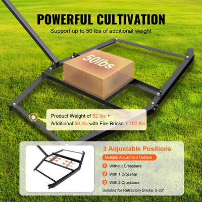 VEVOR Driveway Drag, 76,57&quot; Width Tow Behind Drag Harrow, Q235 Steel Driveway Grader με ρυθμιζόμενες ράβδους, υποστήριξη έως 50 lbs, Driveway Tractor Harrow για ATV, UTV, Τρακτέρ Garden Lawn