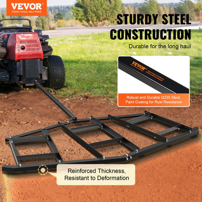 VEVOR Driveway Drag, 84&quot; Width Tow Behind Drag Harrow, Q235 Steel Driveway Grader με ρυθμιζόμενες ράβδους, υποστήριξη έως 50 lbs, Driveway Tractor Harrow για ATV, UTV, Τρακτέρ Garden Lawn