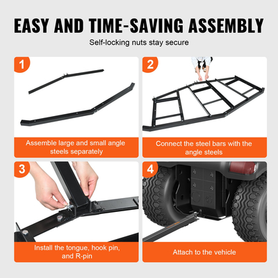 VEVOR Driveway Drag, 84&quot; Width Tow Behind Drag Harrow, Q235 Steel Driveway Grader με ρυθμιζόμενες ράβδους, υποστήριξη έως 50 lbs, Driveway Tractor Harrow για ATV, UTV, Τρακτέρ Garden Lawn