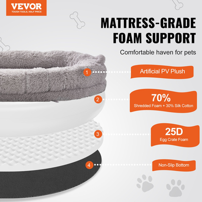 VEVOR Human Dog Bed 72x48x10 in Large Human Size Dog Bean Bean Washable PV Velvet