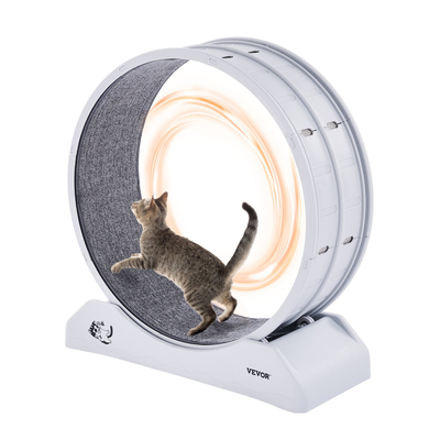 VEVOR Cat Exercise Wheel 31.5 σε μεγάλο εσωτερικό διάδρομο για τρέξιμο γάτα σε λευκό