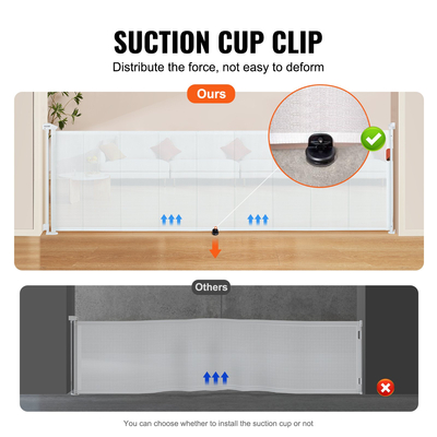 VEVOR Πτυσσόμενη πύλη μωρού, 34,2&quot; Ψηλή πύλη μωρού, εκτείνεται έως και 116,1&quot; Ευρεία αναδιπλούμενη πύλη για παιδιά ή κατοικίδια, ανασυρόμενες πύλες σκύλων για εσωτερικές σκάλες, πόρτες, διάδρομοι, αίθουσες παιχνιδιών, λευκό