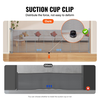 VEVOR Πτυσσόμενη πύλη μωρού, 34,2&quot; Ψηλή δικτυωτή πύλη μωρού, εκτείνεται έως και 116,1&quot; Ευρεία αναδιπλούμενη πύλη για παιδιά ή κατοικίδια, ανασυρόμενες πύλες σκύλων για εσωτερικές σκάλες, πόρτες, διάδρομοι, αίθουσες παιχνιδιών, γκρι