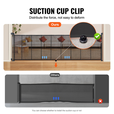 VEVOR Πτυσσόμενη πύλη μωρού, 34,2&quot; Ψηλή δικτυωτή πύλη μωρού, εκτείνεται έως και 116,1&quot; Ευρεία αναδιπλούμενη πύλη για παιδιά ή κατοικίδια, ανασυρόμενες πύλες σκύλων για εσωτερικές σκάλες, πόρτες, διάδρομοι, αίθουσες παιχνιδιών, μαύρο