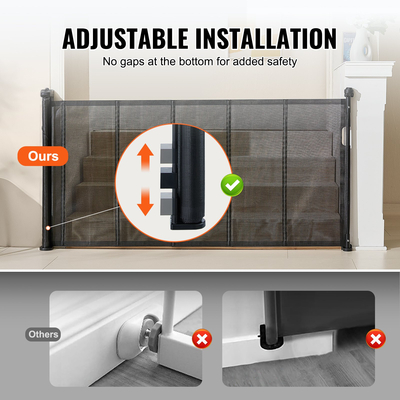 Πτυσσόμενη πύλη μωρού VEVOR, 34,2&quot; Ψηλή δικτυωτή πύλη μωρού, εκτείνεται έως και 76,8&quot; Ευρεία αναδιπλούμενη πύλη για παιδιά ή κατοικίδια, ανασυρόμενες πύλες σκύλων για εσωτερικές σκάλες, πόρτες, διάδρομοι, αίθουσες παιχνιδιών, μαύρο