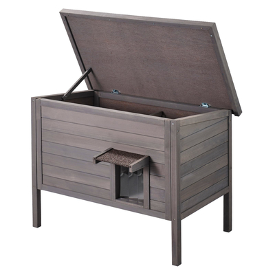 VEVOR Outdoor Cat House Ξύλινο Καταφύγιο Feral Cat με Πτερύγια Πόρτας Οροφής &amp; PVC