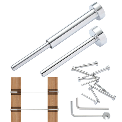VEVOR 20 Pack κιτ κιγκλιδώματος αόρατου καλωδίου, Αόρατος δέκτης από ανοξείδωτο χάλυβα T316 3,2 mm και άκρο καρφιού Swage για κιγκλίδωμα καλωδίου, Εντατήρας Swage 3,2 mm για ξύλινο/μεταλλικό στύλο, εξοπλισμός κιγκλιδώματος καλωδίων, ασήμι