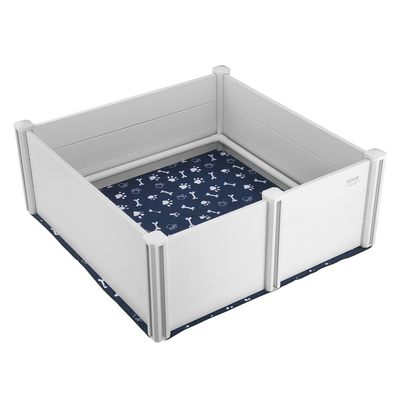VEVOR Dog Whelping Box 48 x 48 x 18,1 in PVC with Rails Pee Pad for Dogs Puppies