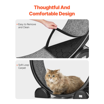 Τροχός γυμναστικής γάτας VEVOR με βηματόμετρο 40,8&quot; Διάδρομος γάτας για Pet Health Black