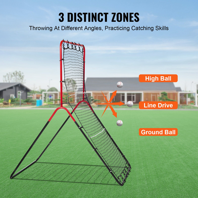 VEVOR Baseball And Softball Rebounder Net 3x4,5 ft PitchBack 3-Way Trainer