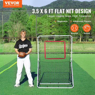 VEVOR Baseball And Softball Rebounder Net 3,5 x 6 ft 5 ρυθμιζόμενες γωνίες