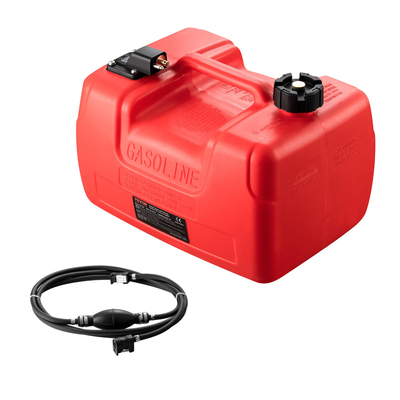 Δεξαμενή καυσίμου VEVOR Marine Fuel Tank, 3,17 Gallon/12L, Φορητή δεξαμενή αερίου καυσίμου σκάφους για σκάφη εξωλέμβιας μηχανής, πλαστική δεξαμενή καυσίμου εξωλέμβιου σκάφους με λάστιχο, εύκολη μεταφορά για σκάφος, ψαρόβαρκα, σκάφος καταστρώματος, κόκκινο