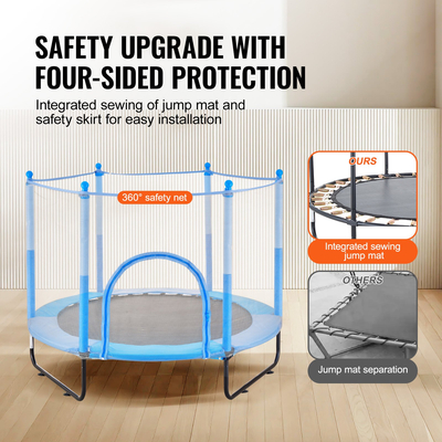VEVOR 60&quot; Τραμπολίνο για παιδιά Μίνι νήπιο τραμπολίνο με δίχτυ εσωτερικού χώρου