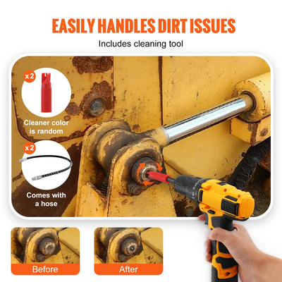 Συνδετήρας γρασαδόρου VEVOR 2 ΤΕΜ, 10000 PSI Υψηλής πίεσης, 3-Jaw Locking Quick Release Grease Gun Tip με λάστιχο/Καθαριστικό/βελόνα επέκτασης/Πώμα προστασίας από διαρροές, Συμβατό με όλα τα πιστόλια γράσου 1/8&quot; NPT εξαρτήματα