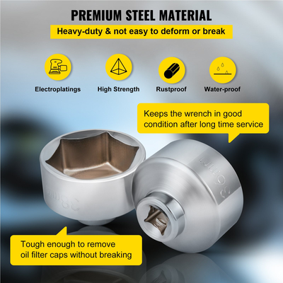 Σετ υποδοχή φίλτρου λαδιού VEVOR, σετ κλειδιού φίλτρου λαδιού 7 τμχ, στιβαρή υποδοχή φίλτρου λαδιού από χάλυβα, υποδοχή φίλτρου λαδιού 3/8\&quot;, Σετ υποδοχή φίλτρου λαδιού χαμηλού προφίλ για εύκολη πρόσβαση, σετ καπάκι κλειδιού φίλτρου λαδιού με θήκη