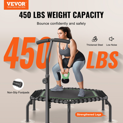 VEVOR 54,5&quot; Mini Fitness Trampoline Adults Indoor Exercise Rebounder with Handle
