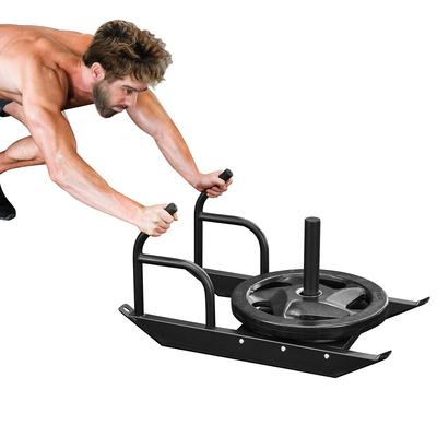 VEVOR Weight Training Pull Sled, Fitness Strength Speed ​​Training Sled with Handle, Steel Power Sled Workout Εξοπλισμός για Αθλητική Άσκηση &amp; Βελτίωση Ταχύτητας, Κατάλληλο για Πιάτο Βαρών 1&quot;&amp;2&quot;, Μαύρο