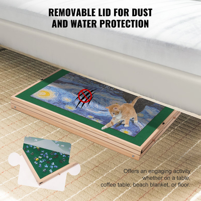 Τραπέζι παζλ VEVOR 1500 τεμαχίων με πτυσσόμενα πόδια, 4 συρτάρια και κάλυμμα, 32,7&quot;x24,6&quot; Ξύλινο οροπέδιο παζλ, ρυθμιζόμενος πίνακας παζλ 3-ανακλινόμενης γωνίας, σύστημα αποθήκευσης παζλ για ενήλικες, δώρο για τη μαμά