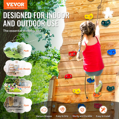 Υλικό VEVOR 25 Rock Climbing Hold Climbing Rocks with Knotted Rope Handles