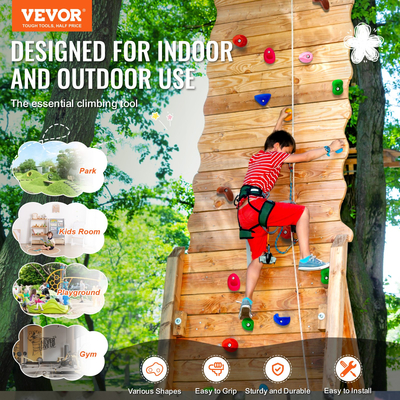 VEVOR 32 Rock Climbing Holds Climbing Rocks Rock Wall Holds Grip Indoor/Outdoor