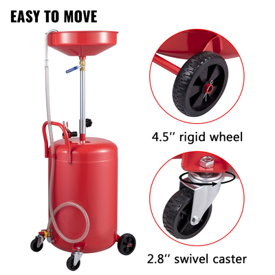 Δεξαμενή αποστράγγισης απορριμμάτων λαδιού VEVOR 20 γαλονιών Φορητό στραγγιστικό λαδιού με λειτουργία αέρα Αλλαγή λαδιού, δοχείο αποστράγγισης λαδιού, ρυθμιζόμενο ύψος χοάνης αποστράγγισης μεταφοράς υγρού καυσίμου, με βαλβίδα ρύθμισης πίεσης