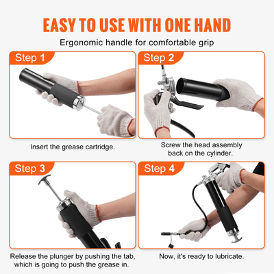 VEVOR Pistol Grip Grease Gun 6000PSI 140z Heavy Duty Grease Gun Flex Hose