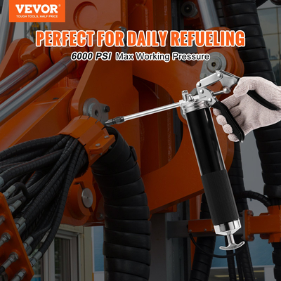 VEVOR Pistol Grip Grease Gun 6000PSI 14oz Heavy Duty Grease Gun Flex Hose