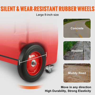 VEVOR Fuel Caddy, 32 γαλόνια, φορητό ρεζερβουάρ αποθήκευσης καυσίμου σε τροχούς, με αντλία μεταφοράς 12V DC 140 W (μόνο για Diesel), Δοχείο καυσίμου ντίζελ με σωλήνα 13 Ft, Ρυθμός ροής 40 L/min, για φορτηγά, σκάφη