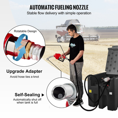 Φορητό ρεζερβουάρ ντίζελ VEVOR, χωρητικότητα 116 γαλονιών &amp; ρυθμός ροής 10 GPM, Δεξαμενή καυσίμου ντίζελ με αντλία ηλεκτρικής μεταφοράς 12 V και ελαστικό σωλήνα 13,1 ποδιών, Δεξαμενή μεταφοράς PE Diesel για εύκολη μεταφορά καυσίμου, μαύρο