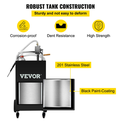 VEVOR 30 Gallon Fuel Caddy, Gas Storage Tank &amp; 4 Wheels, with Manuel Transfer Pump, βενζινοδοχείο καυσίμου ντίζελ για αυτοκίνητα, χορτοκοπτικά, ATV, σκάφη, Περισσότερα, Μαύρο