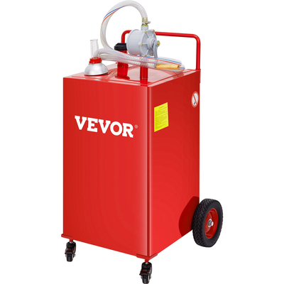 VEVOR 30 Gallon Fuel Caddy, Gas Storage Tank &amp; 4 Wheels, with Manuel Transfer Pump, βενζινοδοχείο καυσίμου ντίζελ για αυτοκίνητα, χορτοκοπτικά, ATV, σκάφη, Περισσότερα, κόκκινο