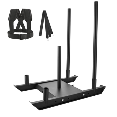 VEVOR Weight Training Sled, Pull Push Power Sled, Fitness Strength Trainition Resistance, Ατσάλινο Εξοπλισμός Προπόνησης για Αθλητική Άσκηση &amp; Βελτίωση Ταχύτητας, Κατάλληλο για Πλάκα Βαρών 2&quot;, Μαύρο