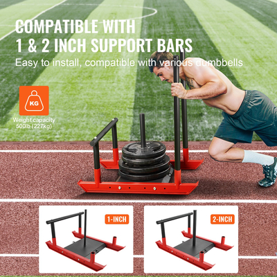 Sled VEVOR Weight Training, Pull Push Power Sled with Handle, Fitness Strength Trainition training, Steel Workout Εξοπλισμός για Αθλητική Άσκηση &amp; Βελτίωση Ταχύτητας, Fit for 1&quot; &amp; 2&quot; Weight Plate