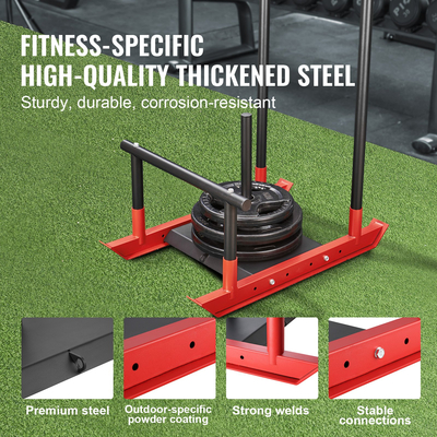 Sled VEVOR Weight Training, Pull Push Power Sled with Handle, Fitness Strength Trainition training, Steel Workout Εξοπλισμός για Αθλητική Άσκηση &amp; Βελτίωση Ταχύτητας, Fit for 1&quot; &amp; 2&quot; Weight Plate