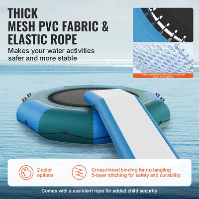 VEVOR 10 ποδιών φουσκωτό τραμπολίνο κολύμβησης πλατφόρμας αναπήδησης με λίμνη πισίνας με τσουλήθρα