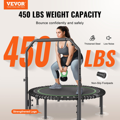 VEVOR 51&quot; Πτυσσόμενο Mini Fitness Trampoline Adults Exercise Rebounder with Handle