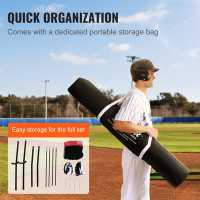 VEVOR 7x7 ft Baseball Softball Practice Net, φορητό δίχτυ προπόνησης μπέιζμπολ για χτύπημα μπαταριών, βοηθήματα προπόνησης με εξοπλισμό μπέιζμπολ backstop με πλαίσιο τόξου, τσάντα μεταφοράς και ζώνη κρούσης