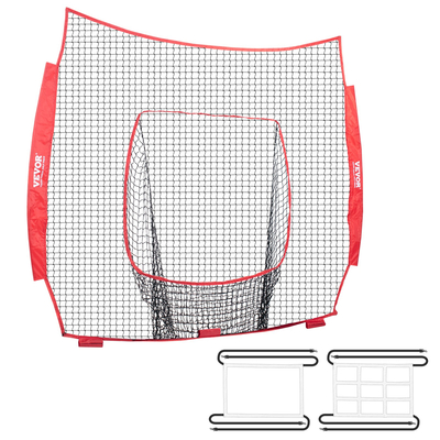 VEVOR 7x7 ft δίχτυ προπόνησης μπέιζμπολ σόφτμπολ, φορητό δίχτυ προπόνησης μπέιζμπολ για χτύπημα με βολές, βοηθήματα προπόνησης με εξοπλισμό μπέιζμπολ backstop με ζώνη κρούσης (μόνο δίχτυ, χωρίς πλαίσιο στήριξης)