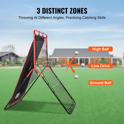 VEVOR Baseball And Softball Rebounder Net 3x4,5 ft 2-in-1 Switch Hitter Pitch