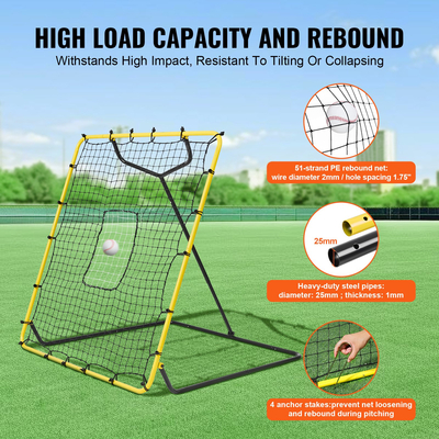 VEVOR Baseball And Softball Rebounder Net 4x4,5 Ft PitchBack Ρυθμιζόμενες γωνίες