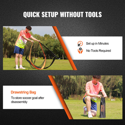 Φορητό γκολ ποδοσφαίρου VEVOR, 6,5x3,25 πόδια για παιδιά ποδοσφαίρου πίσω αυλής, αναδιπλούμενο δίχτυ ποδοσφαίρου εξάσκησης αναδυόμενου ποδοσφαίρου, σετ γκολ ποδοσφαίρου Mini Youth Training, Γκολ ποδοσφαίρου εσωτερικού χώρου για παντός καιρού με τσάντα μεταφοράς