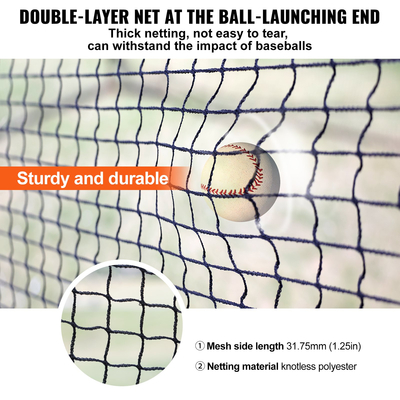 VEVOR Baseball Batting Cage, Softball και Baseball Batting Cage Net and Frame, Practice Portable Cage Net with Carry Bag, Heavy Duty Enclosed Pitching Cage, for Backyard Batting Hitting Training, 12FT