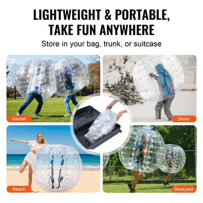 Φουσκωτή μπάλα προφυλακτήρα VEVOR 1-συσκευασία, 5FT/1,5M Body Sumo Zorb Balls για εφήβους και ενήλικες, 0,8mm πάχους PVC Human Hamster Bubble Balls για ομαδικό παιχνίδι σε εξωτερικό χώρο, παιχνίδια προφυλακτήρα Bopper για κήπο, αυλή, πάρκο