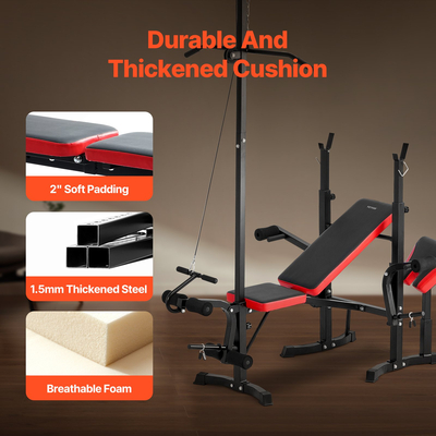 Πάγκος βαρών VEVOR Πάγκος για καθιστή θέση για προπόνηση δύναμης γυμναστικής στο σπίτι Ρυθμιζόμενος